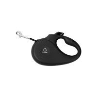 Поводок-рулетка CoLLaR для собак, размер XS, 12 кг, 3 м, светоотражающая лента, черная